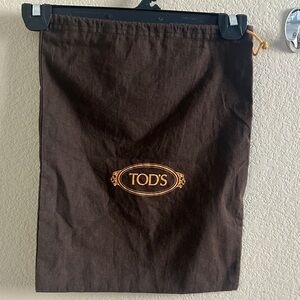 Tod's Dark Brown Dust Bag with Orange Logo